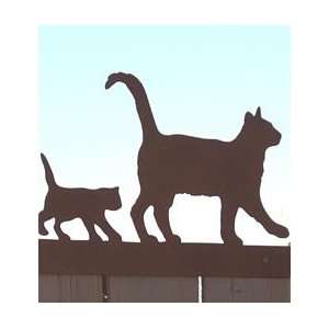  Cat Family Metal Sculpture Fence Topper