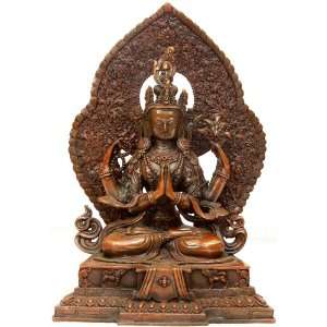   (Shadakshari Avalokiteshvara)   Copper Sculpture