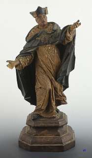 18th CENTURY EUROPEAN CARVED WOOD RELIGIOUS STATUE  