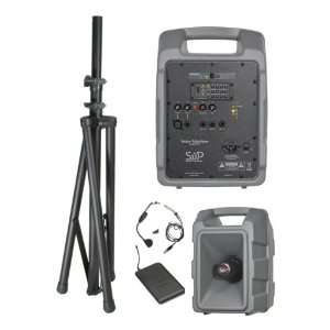 com Voice Machine Portable PA System with 10 Channel Wireless Package 