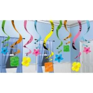 Luau Party Hanging Swirl Decorations Case Pack 2 