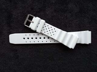 20mm Divers White Rubber Silicone Watch Strap Band @2  