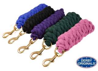 Heavy Duty Horse Cotton Lead Rope Brass Bolt Snap 10 Choose Color 