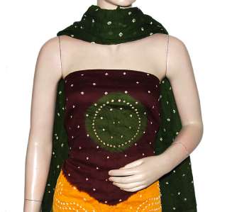   gorgeous designer boho bohemian bandhej bandhini cotton salwar suit