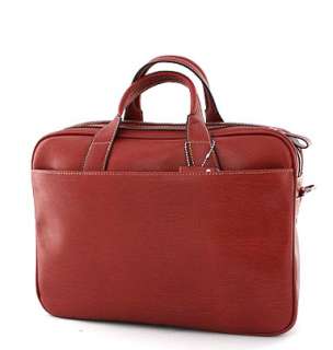 Belle Rose briefcase multi compartment leather handbag organizer red 