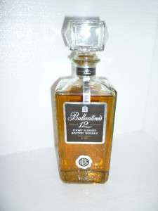 BALLANTINES SCOTCH WHISKEY 12 YEARS RARE OLD DECANTER  