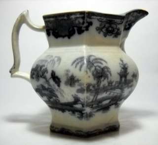 VINTAGE 1890S TRANSFERWARE PITCHER * SHAPOO  