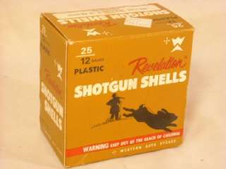 VTG REVELATION SHOT GUN SHELL12 GAUGE 8 SHOT EMPTY AMMO SHELL BOX 