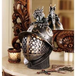 Dragon Helmet of Medieval Armor Table Light. In Home Gothic Products 