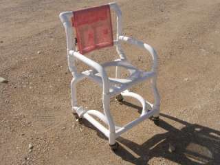 Heavy Duty PVC SHOWER TOILET COMMODE CHAIR with Casters  
