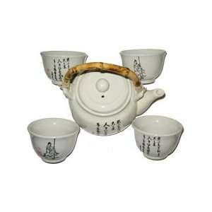  White Art Decor Porcelain Tea Set