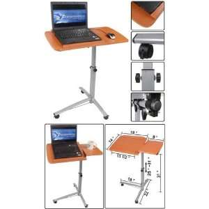  Portable Wood Mobile Laptop Desk with Rollers Office 