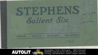 1921 Stephens Salient Six Brochure Freeport Illinois  
