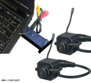 Wireless 2 Mini Camera USB DVR Video Security System  
