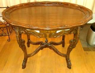   PROVINCIAL WOODEN END TABLE, DARK BROWN *** EXCELLENT ***  