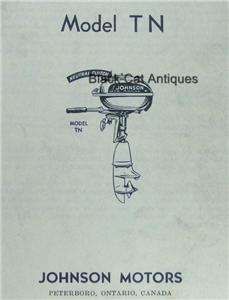 Original Vintage Johnson Outboard Motors Repair Parts Catalog For 