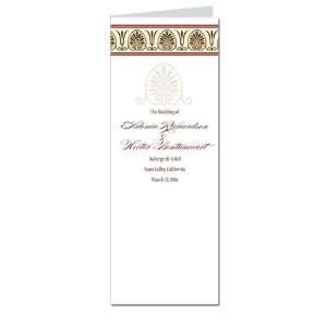  160 Wedding Programs   Greek Adorn Wheat