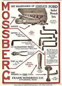 1914 LARGE MOSSBERG WRENCH & SOCKET SET & PLIERS TOOLS AD ATTLEBORO MA 