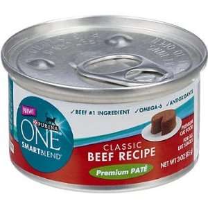 com Purina ONE Smart Blend Classic Beef Premium Pate Canned Cat Food 