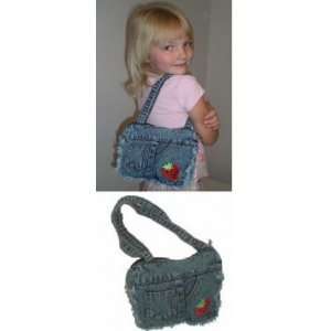  Straw Berry Denim Jean Hand Bag Purse Small Size Toys 