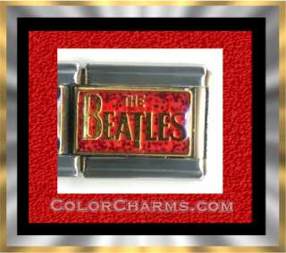 LICENSED Italian Charms THE BEATLES ~ RED LOGO Charm  