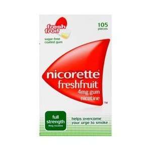  Nicorette Nicotine Gum Fresh Fruit 1 Box 105 Pieces 4mg 