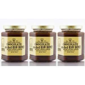  CHOCOLATE ENRICHED RAW HONEY 3 JARS (12 OZ/JAR) Health 