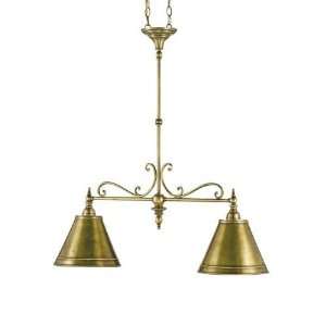   Pinders Rectangular Chandelier in Vintage Brass 9389