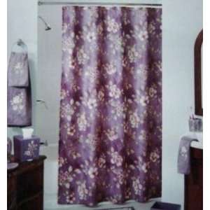   Floral Amethyst Fabric Shower Curtain Purple Flowers