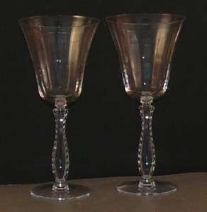 Fostoria Glass Stemware Silver Flutes Crystal Goblets 2  