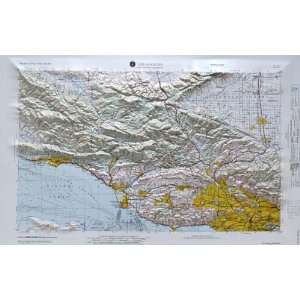 LOS ANGELES REGIONAL Raised Relief Map in the state of California with 