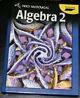 holt mcdougal algebra 2 student edition 2012 new returns not