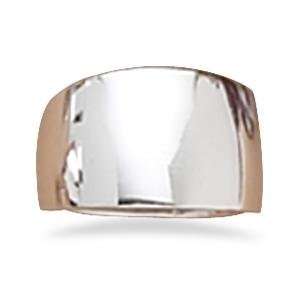    Wide Tapered Polished Sterling Silver Ring Mens Womens, 8 Jewelry