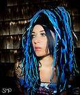 Turquoise Blue Black Knotty Cyber Goth Hair Falls Anime