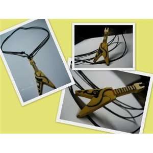  New Tribal Ethnic Rock and Roll Brown Guitar Necklace 