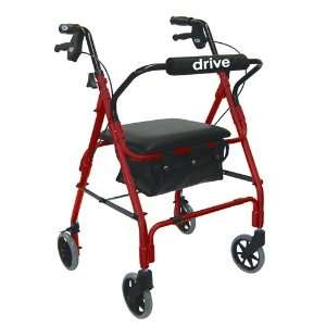   Brake Rollator With Padded Seat Red   Each