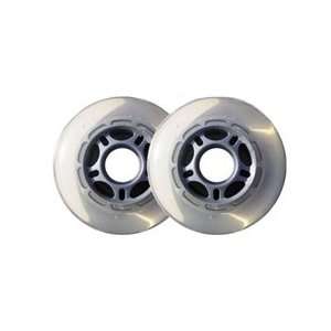  Clear / Silver Inline Skate Wheels 84mm 78a 2 Pack Sports 