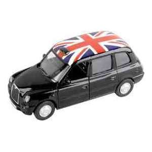   Pull Back Action London Black Taxi With Union Jack Roof Toys & Games