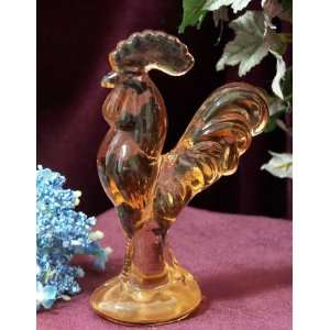  Rooster Figurine Pink Deppresion Glass