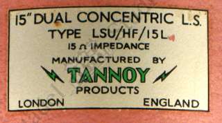 TANNOY GRF 15 RED ALNICO EARLY ORANGE SPEAKER PAIR *Original GRF 