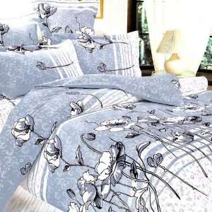com Blancho Bedding   [Pale Blue Lotus] 100% Cotton 7PC Bed In A Bag 