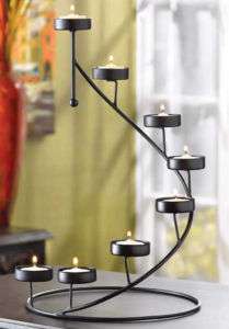 Metal Spiral Stair Step Style Tealight Candle Holder  