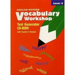  Vocabulary Workshop Test Generator CD ROM with Teachers 