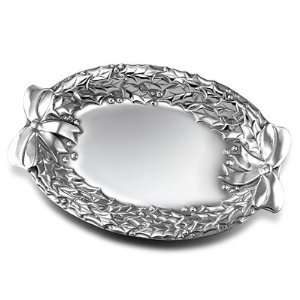   Holiday Holly & Berries 14 Oval Tray Serving Platter 