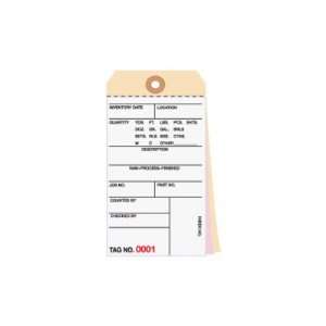  SHPG16101   Inventory Tags 3 Part Carbonless # 8, 6 1/4 x 