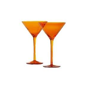  Shiraleah Orange Venezia Martini Glass, Set of 4
