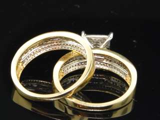   YELLOW GOLD 0.51 CT DIAMOND WEDDING TRIO SET ENGAGEMENT RING  