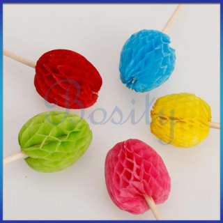 50pcs Hula Tropical Fruit Cake Picks Honeycomb Cocktail Party Decor 