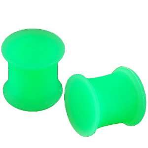  0G 0 gauge 8mm   Green Color Implant grade silicone Double 