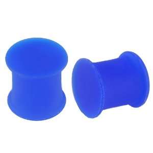 0G 0 gauge 8mm   Dark Blue Color Implant grade silicone Double Flared 